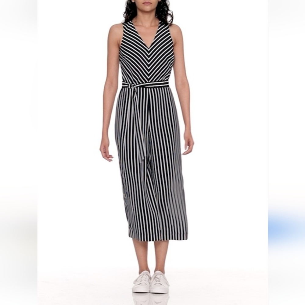 Banana Republic navy jumpsuit striped